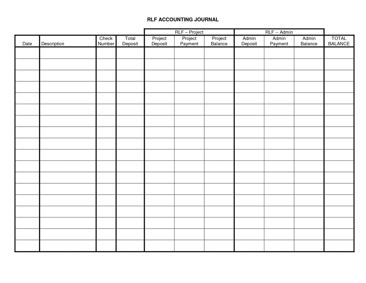 Accounting Journal Template Spreadsheet Templates For Business 