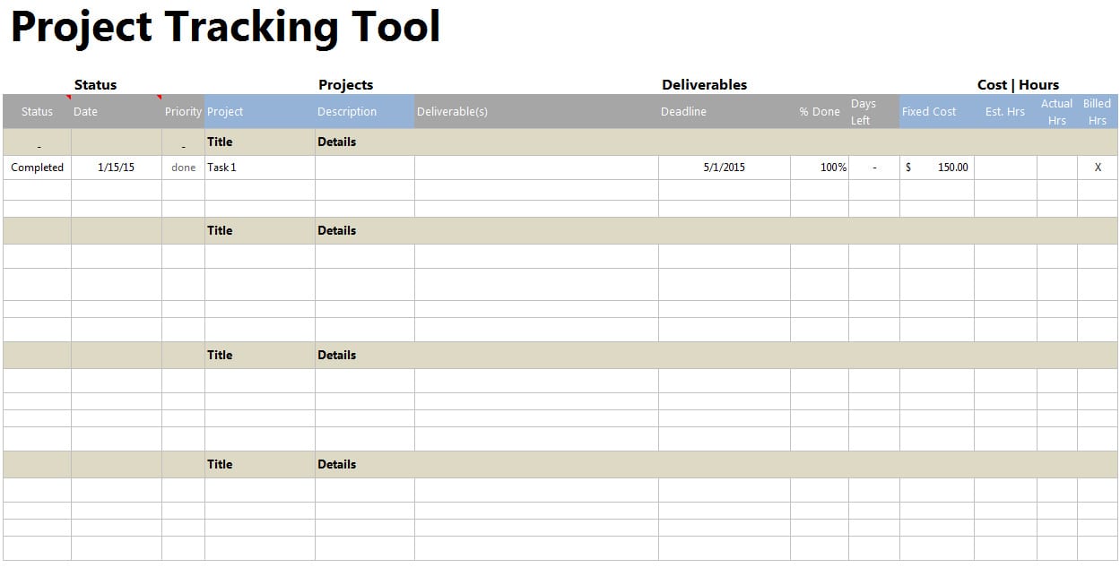 Corporate Task Tracking Template