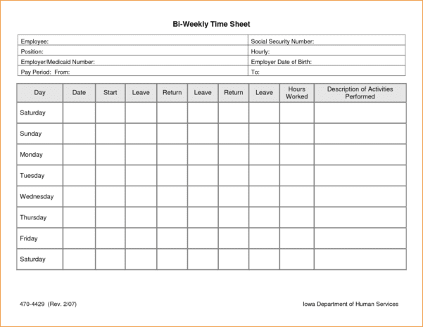time study forms template
