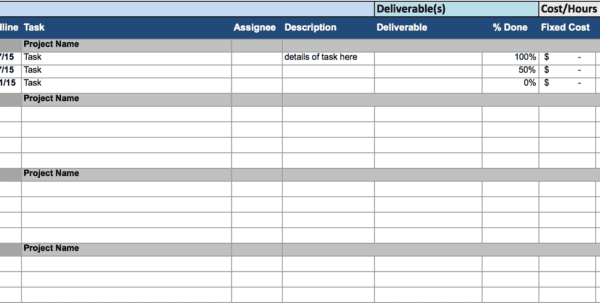 project management tracking excel