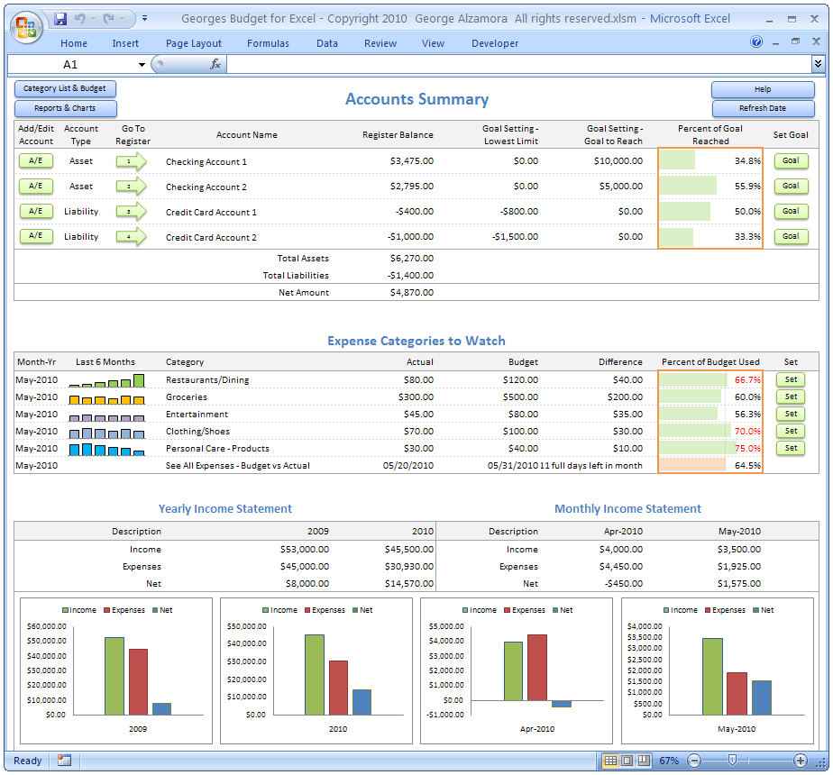 6 Excel Accounting Spreadsheet Templates Sample Business Template