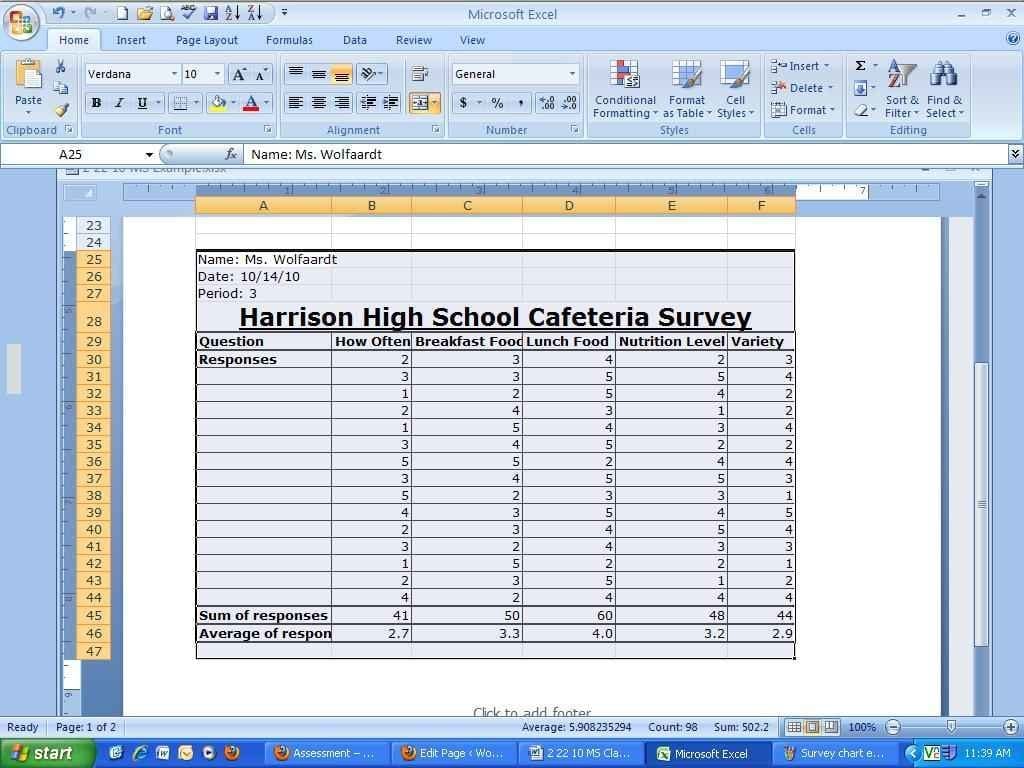 Survey Spreadsheet Template Spreadsheet Templates For Business Survey 