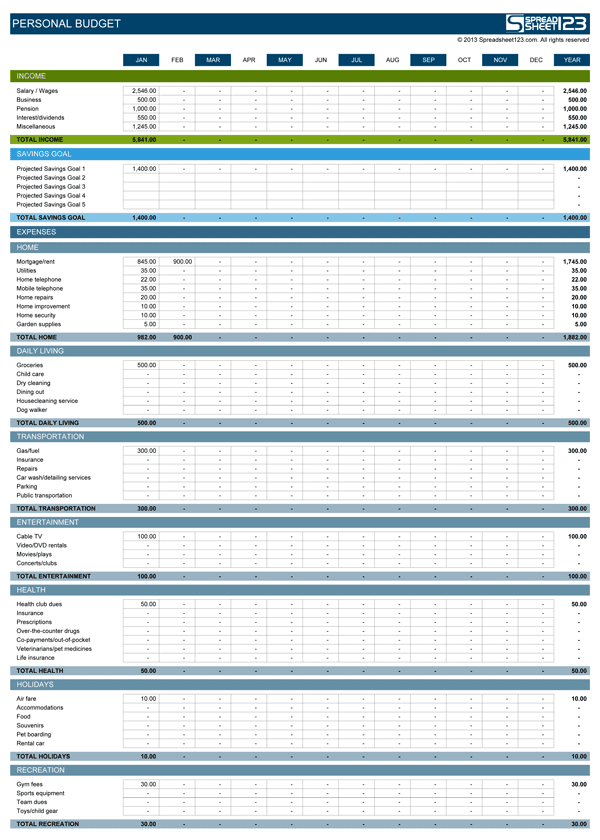 Expenses Sheet In Excel Format Free Download