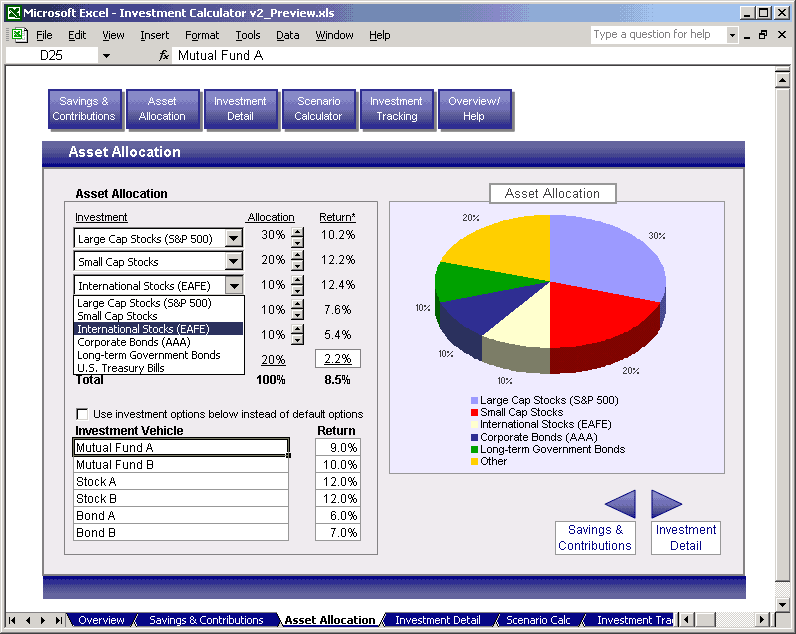 Asset Allocation Spreadsheet Template Budget Spreadshee Excel Asset 