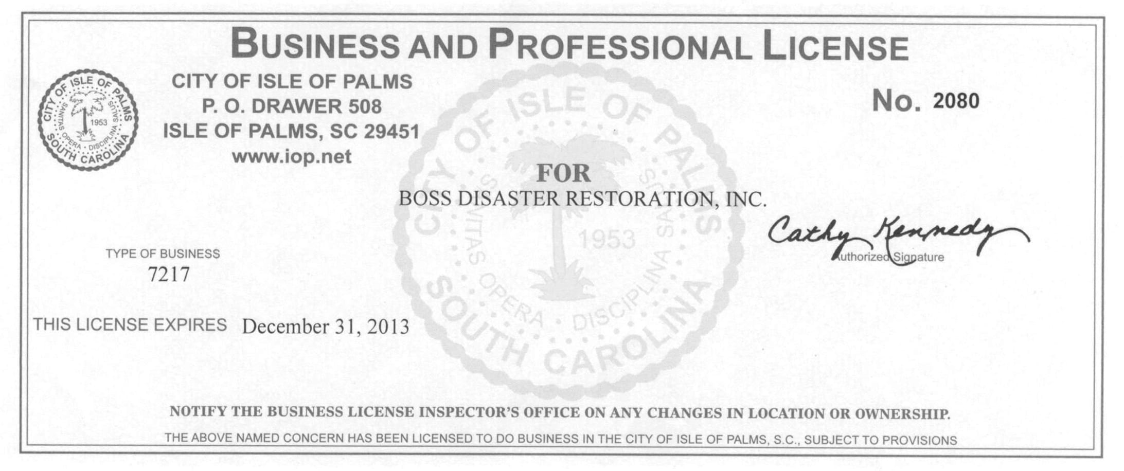 Small Business Business License Template