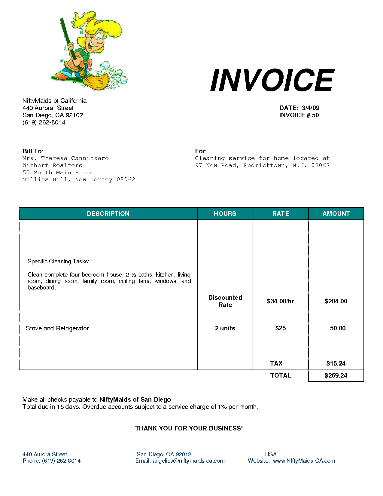 Rental Invoice Template Excel