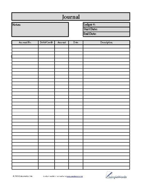 10 Column Accounting Worksheet Template