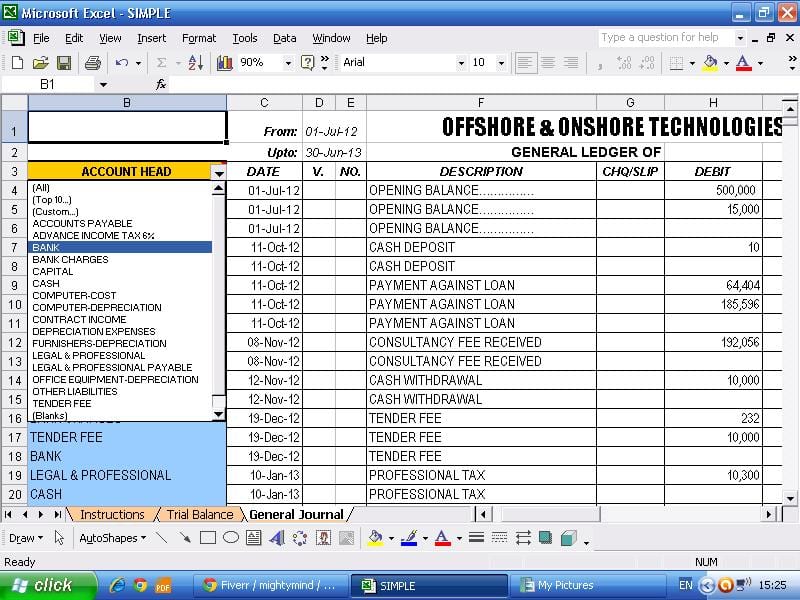 Accounting Spreadsheet Template 1