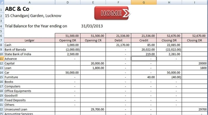 Accounting Spreadsheet Template