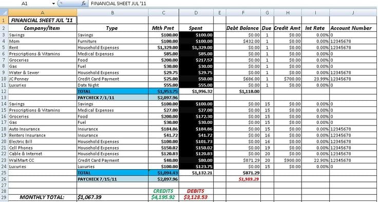 Accounting Spreadsheets For Excel