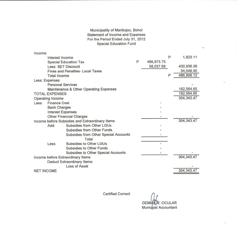 income and expense basic free template for non profit