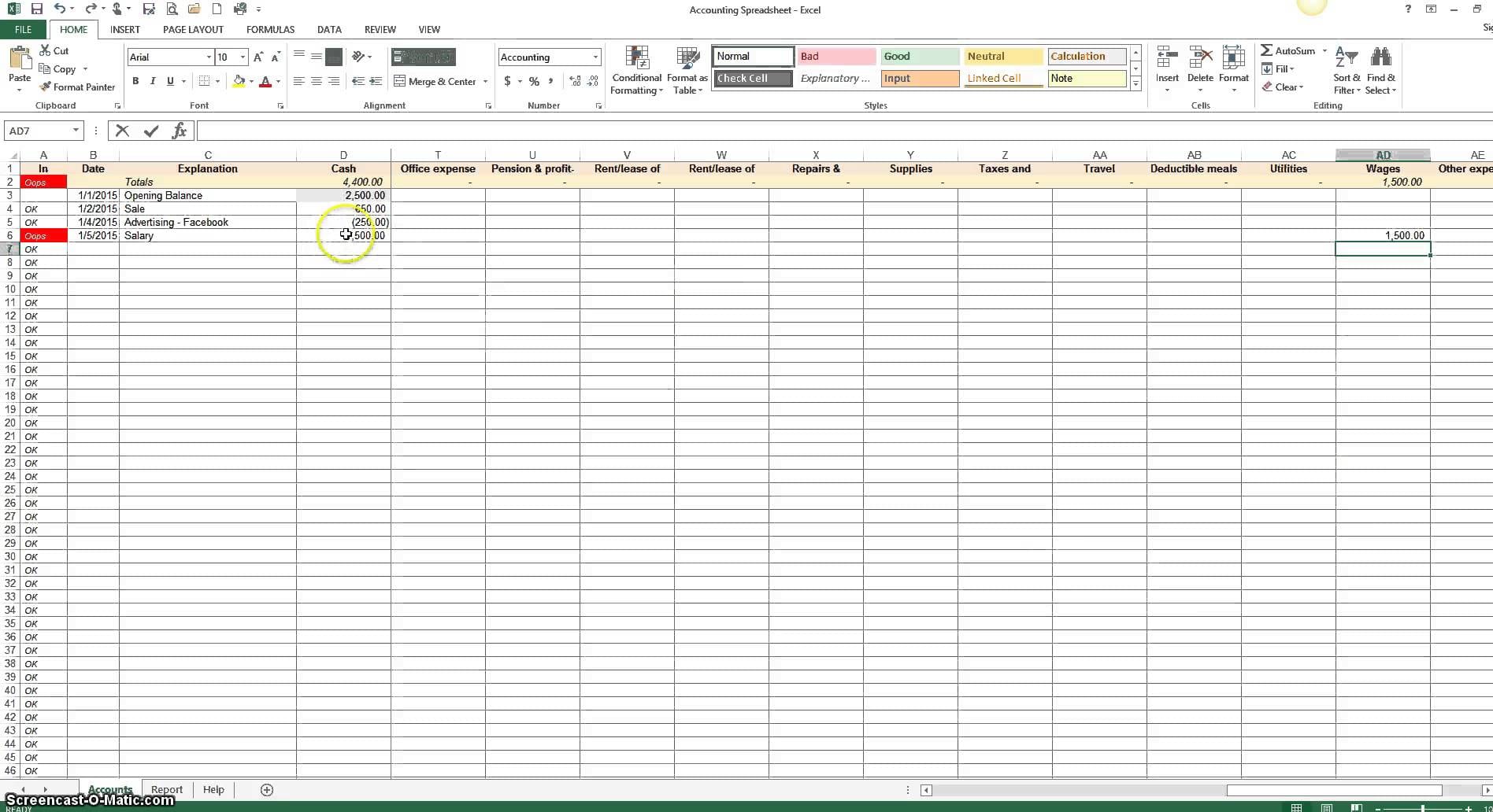 Accounting Spreadsheet Example 3