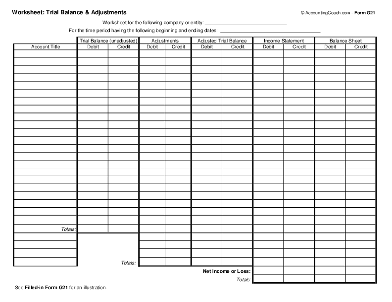 Accounting Worksheet Template Excel 1