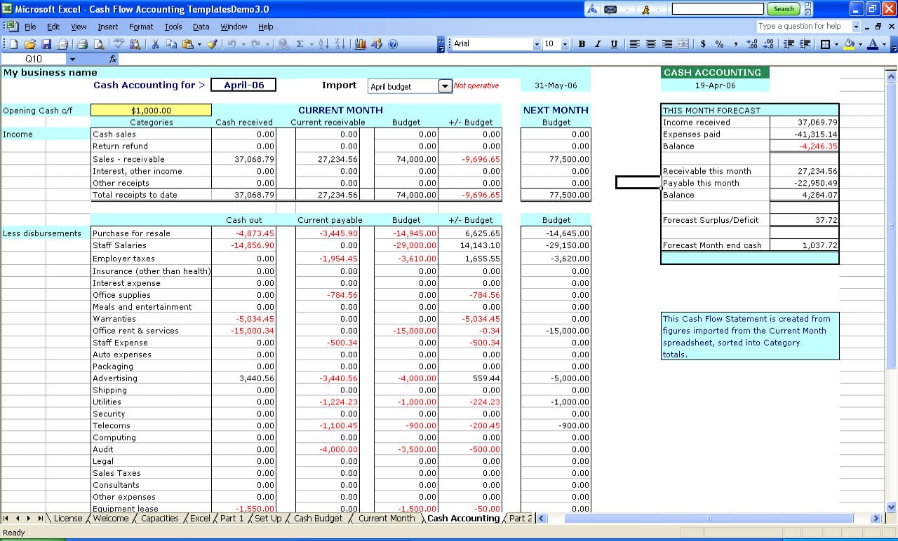 Bookkeeping Spreadsheet Using Microsoft Excel 2