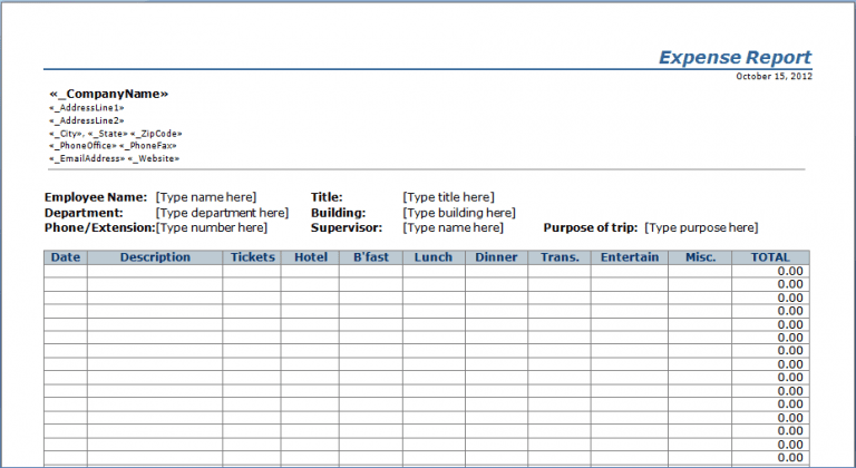 Business Expenses Template Free Download — Excelxo.com