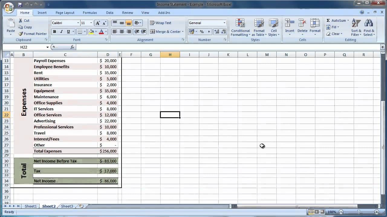 Common Size Income Statement Template Excel
