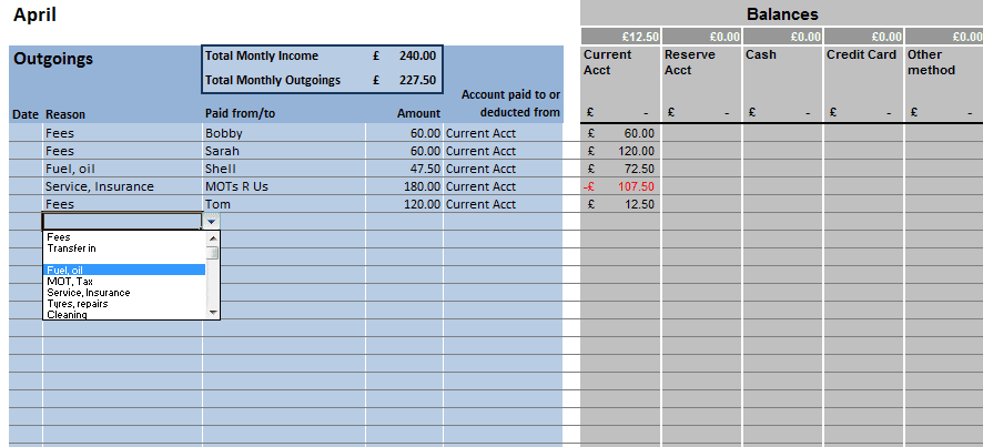 Excel Bookkeeping