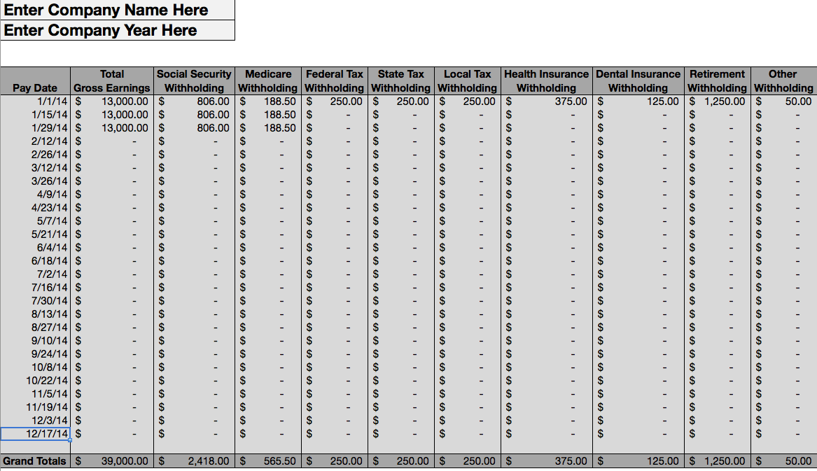 Free Accounting Spreadsheet