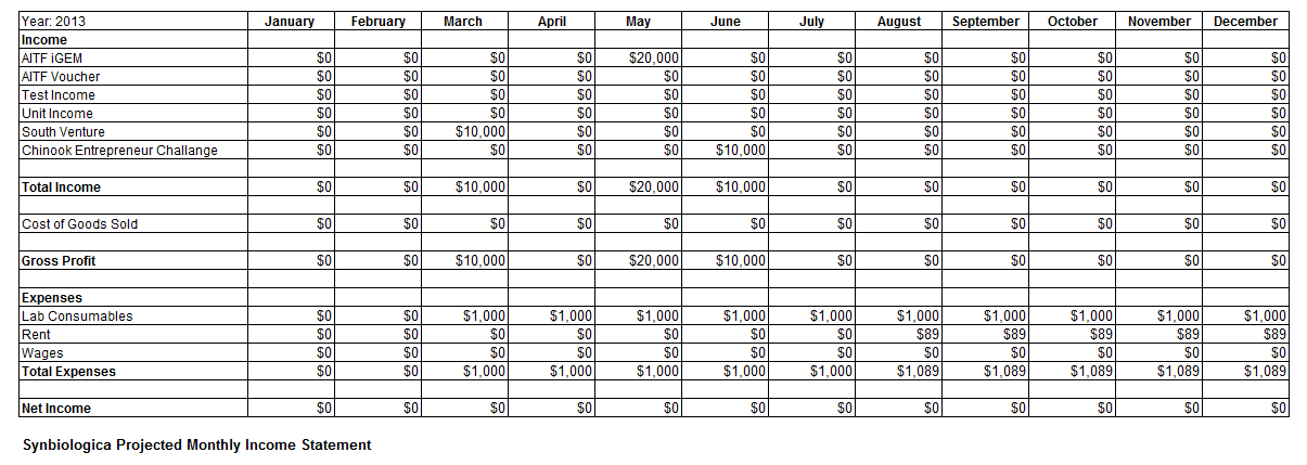 Monthly Income Statement Excel