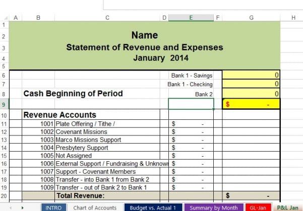 Simple Accounting Spreadsheet 1 — 5315