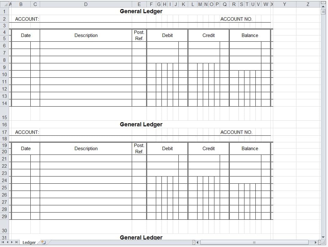 simple accounting spreadsheet template free