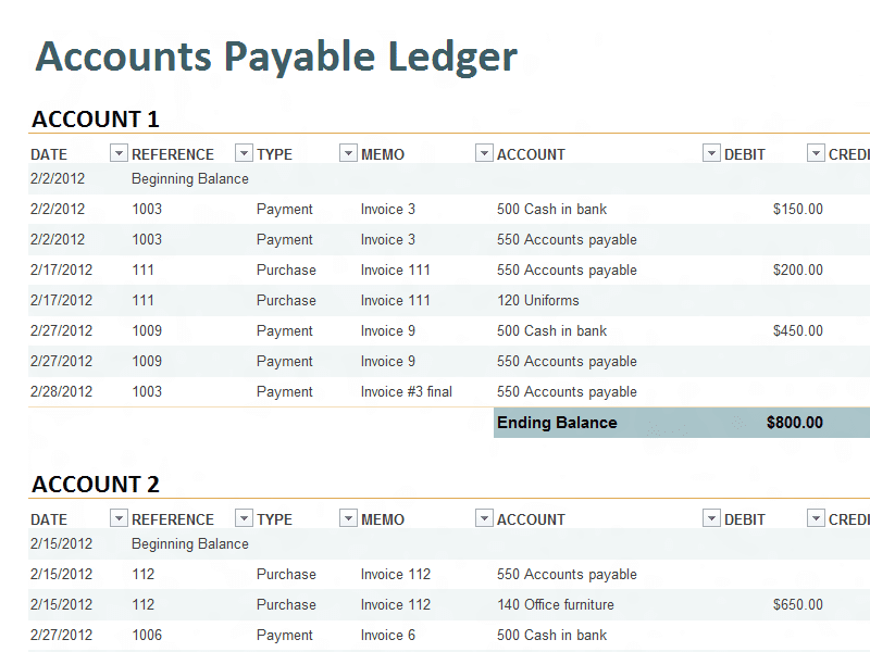 Accounting Excel Templates