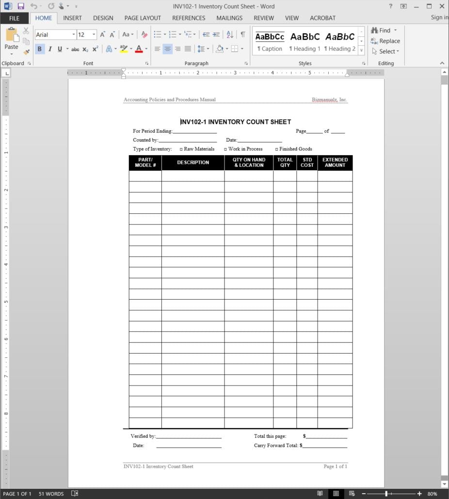 Excel Inventory Tracking Template 1