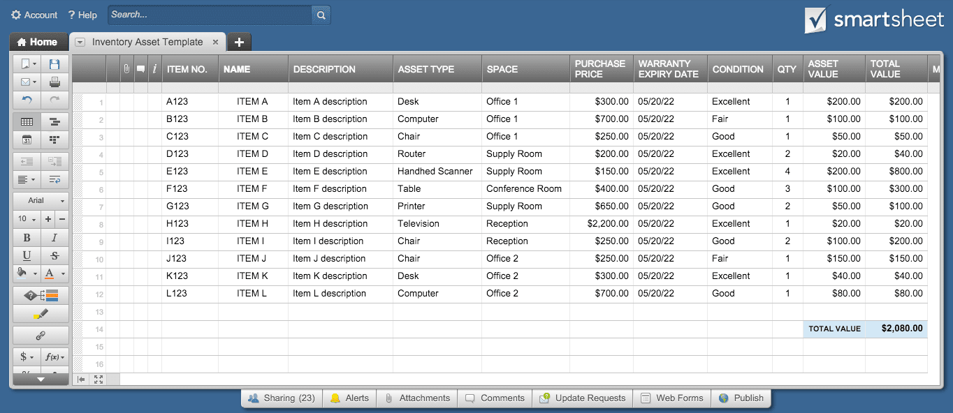 Excel Inventory Tracking Template 1