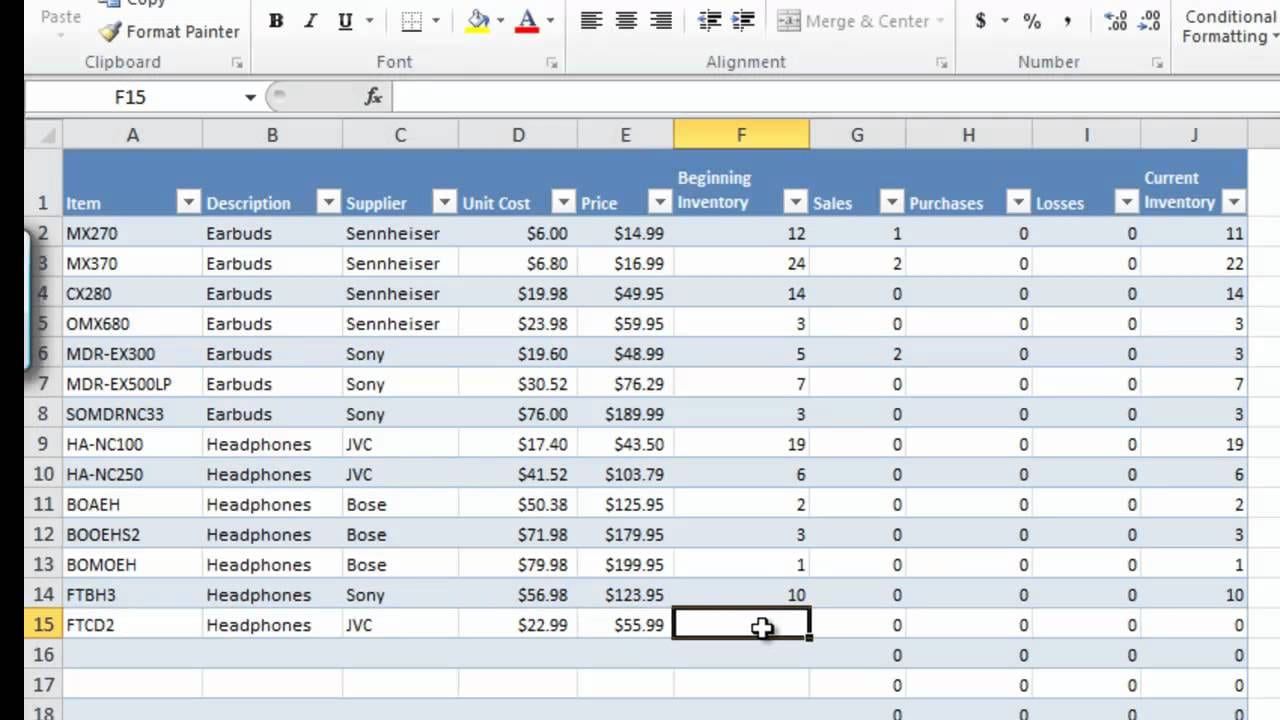 How To Manage Inventory With Excel