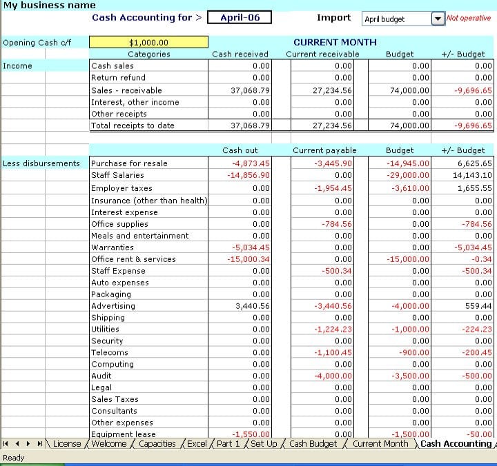 Microsoft Excel Bookkeeping Templates