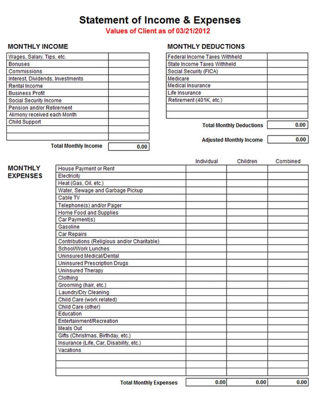 income and expenditure template excel free