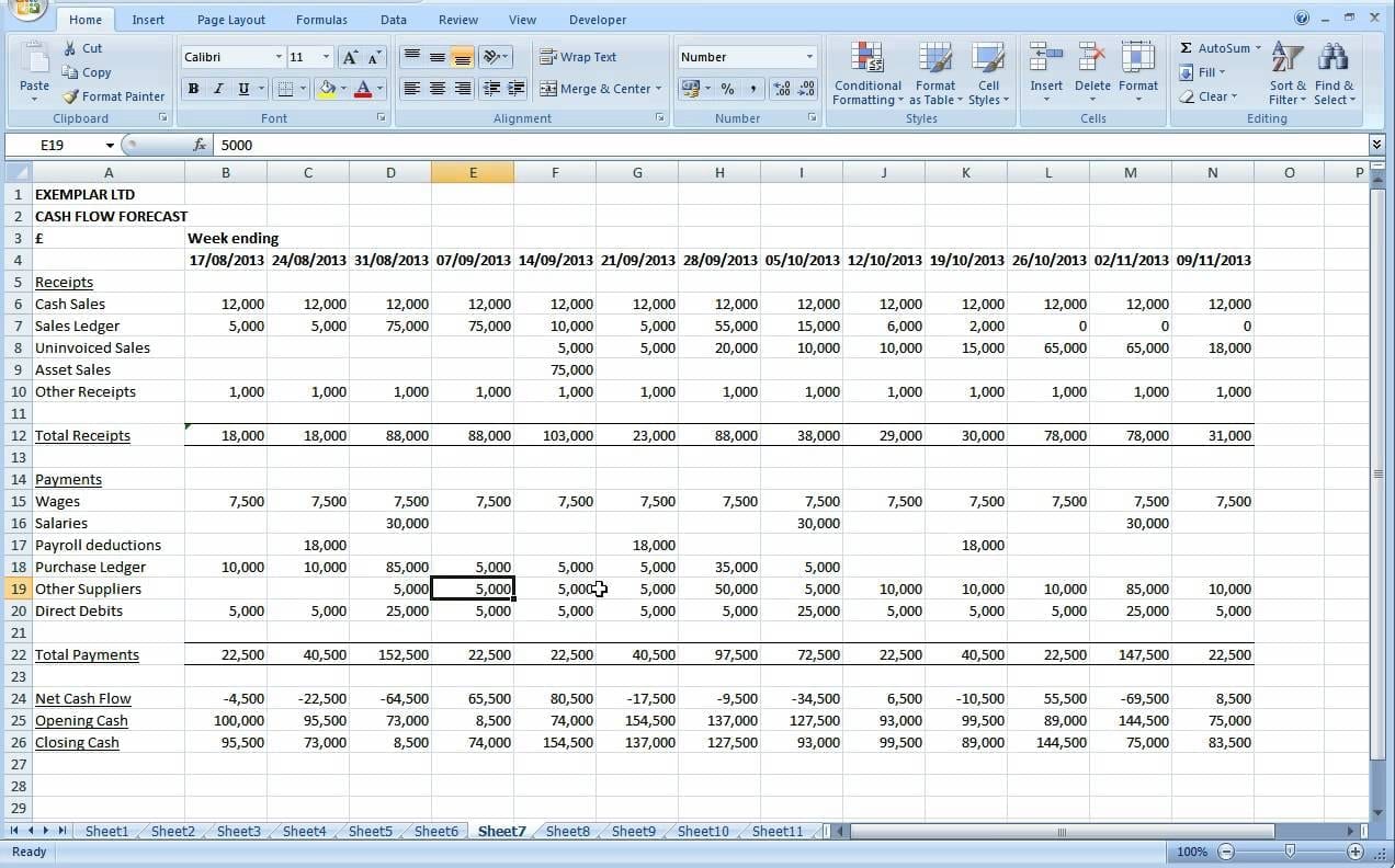 free cash flow example