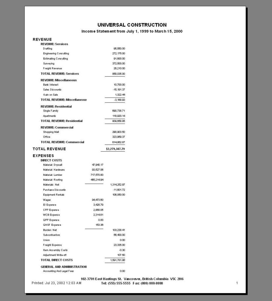 Simple Income Statement Template Excelxo