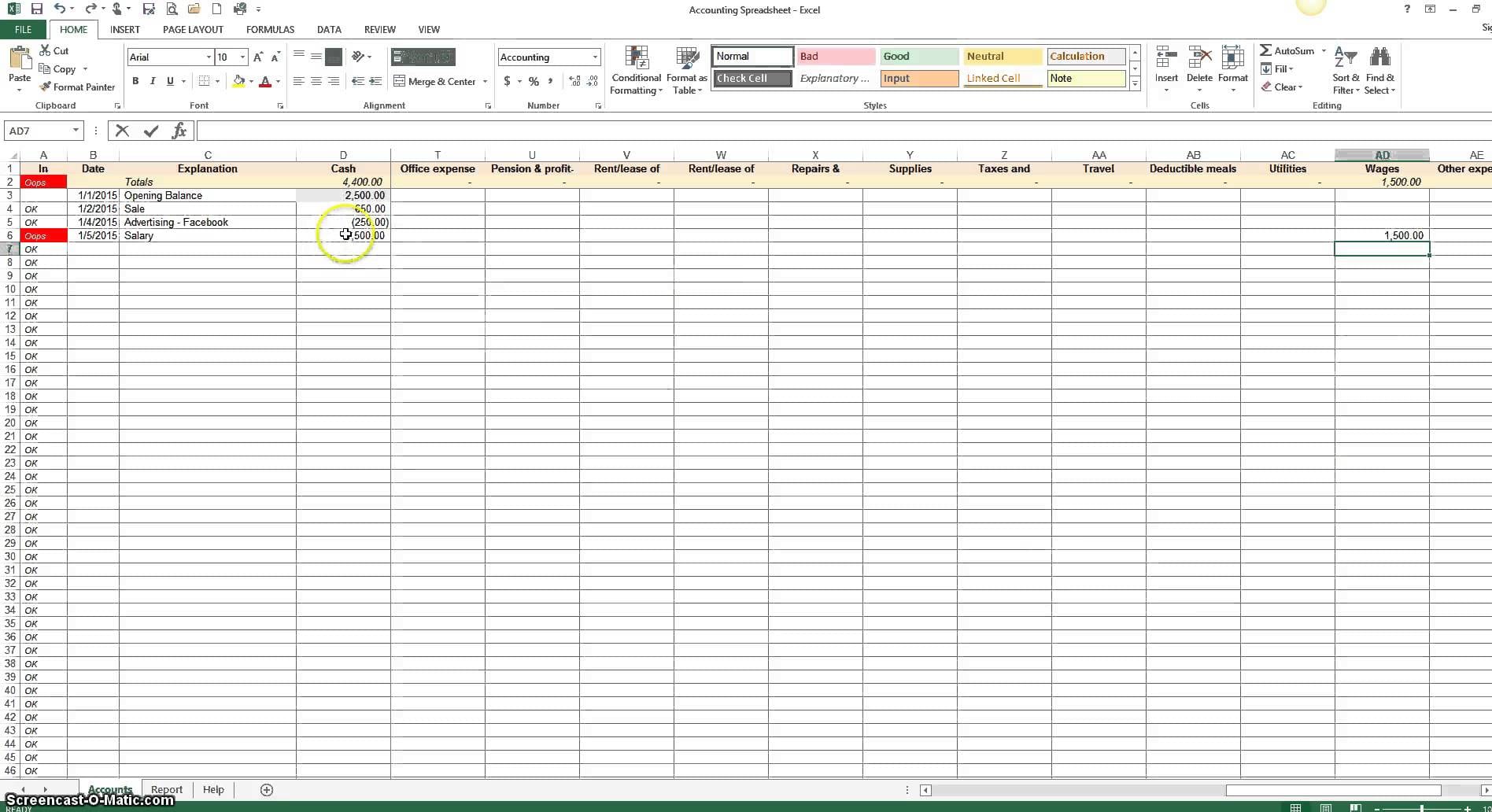 Accounting Spreadsheet For Small Business 1