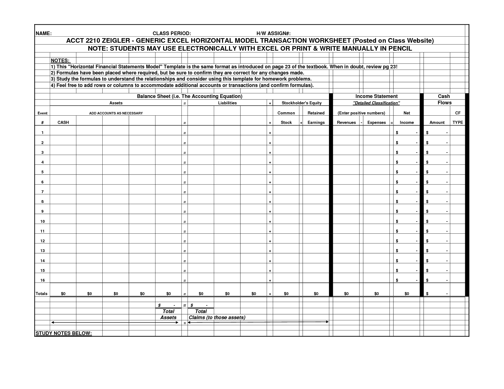 Accounting Spreadsheet Template 1