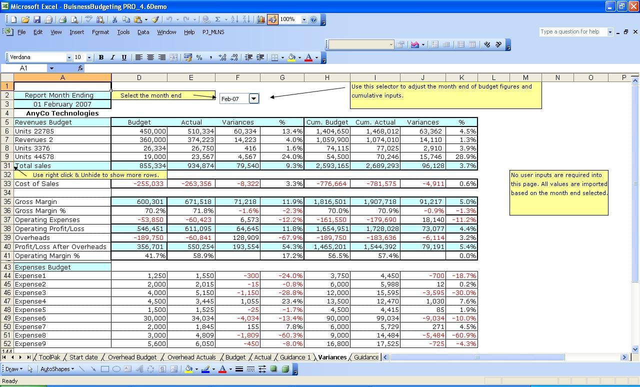 money in excel budget template