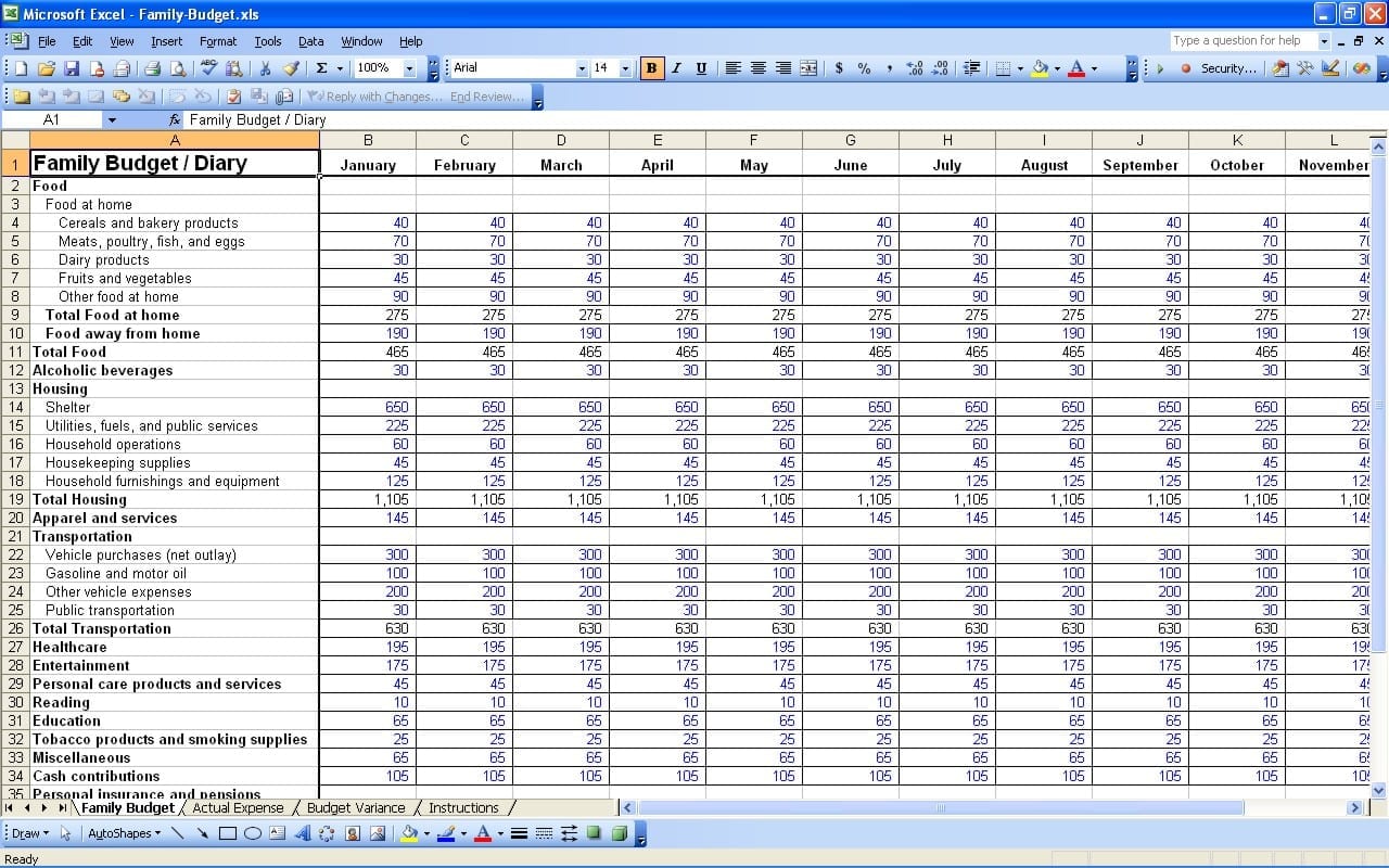 excel spreadsheet business budget plan template