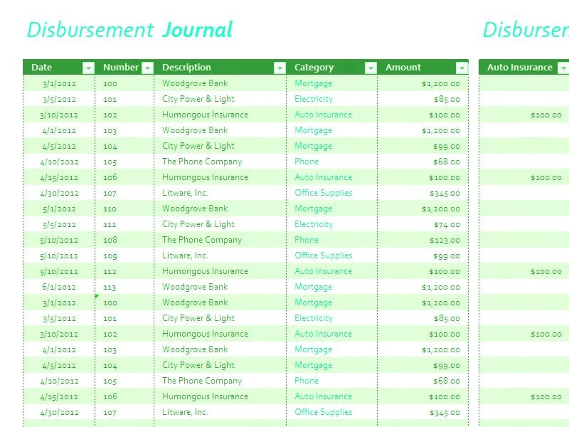 Excel Accounting Spreadsheet 2