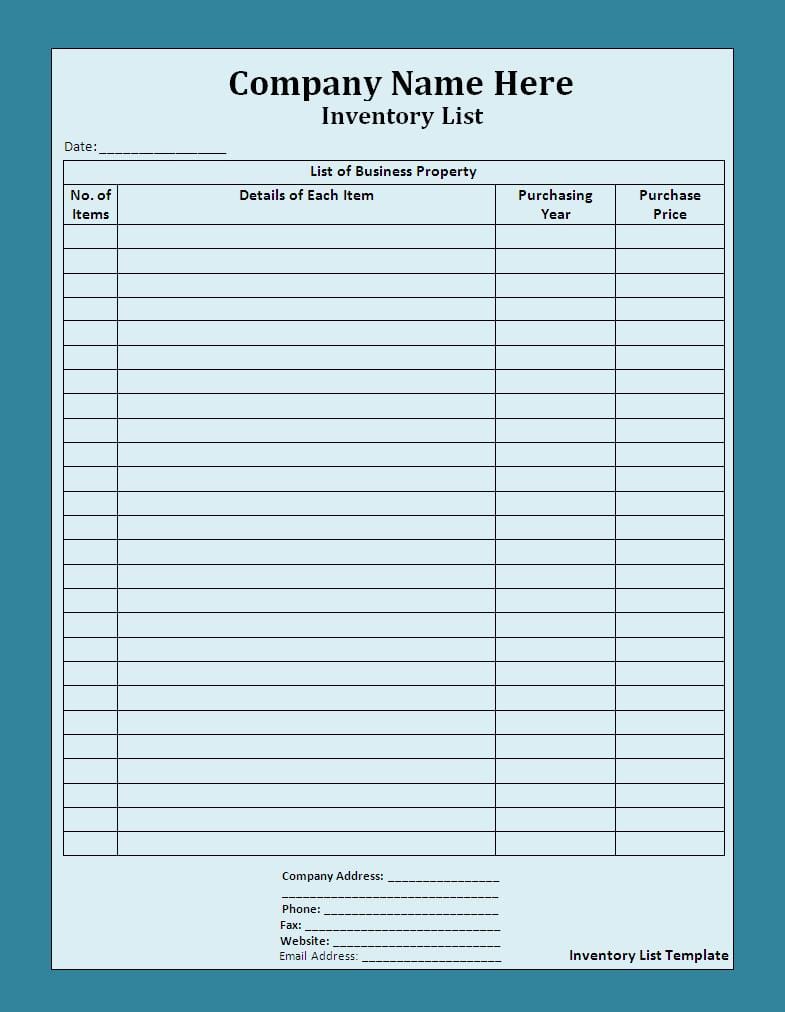 Excel Inventory Template With Formulas