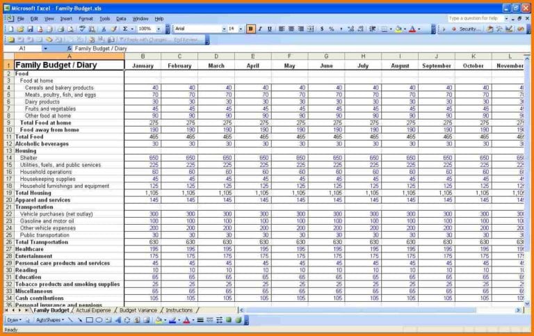 budget sheets for excel