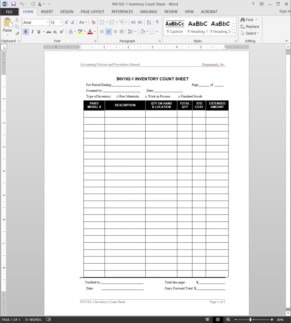 Physical Stock Excel Sheet Sample / Physical Inventory ...