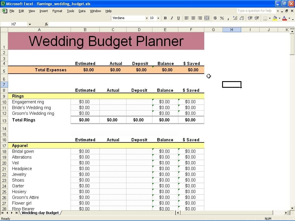 Free Printable Budget Wedding Checklist 1 — 9085