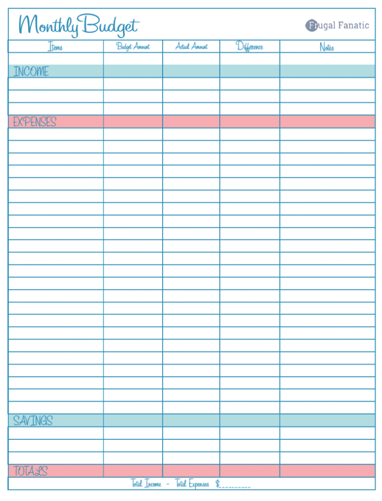 excel spreadsheet household budget template