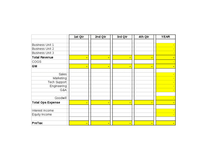 Income Statement Template Google Docs