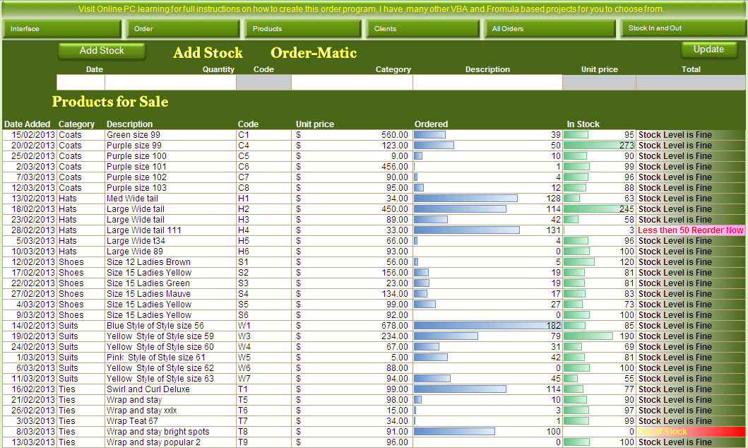 Inventory And Sales Manager Excel Template