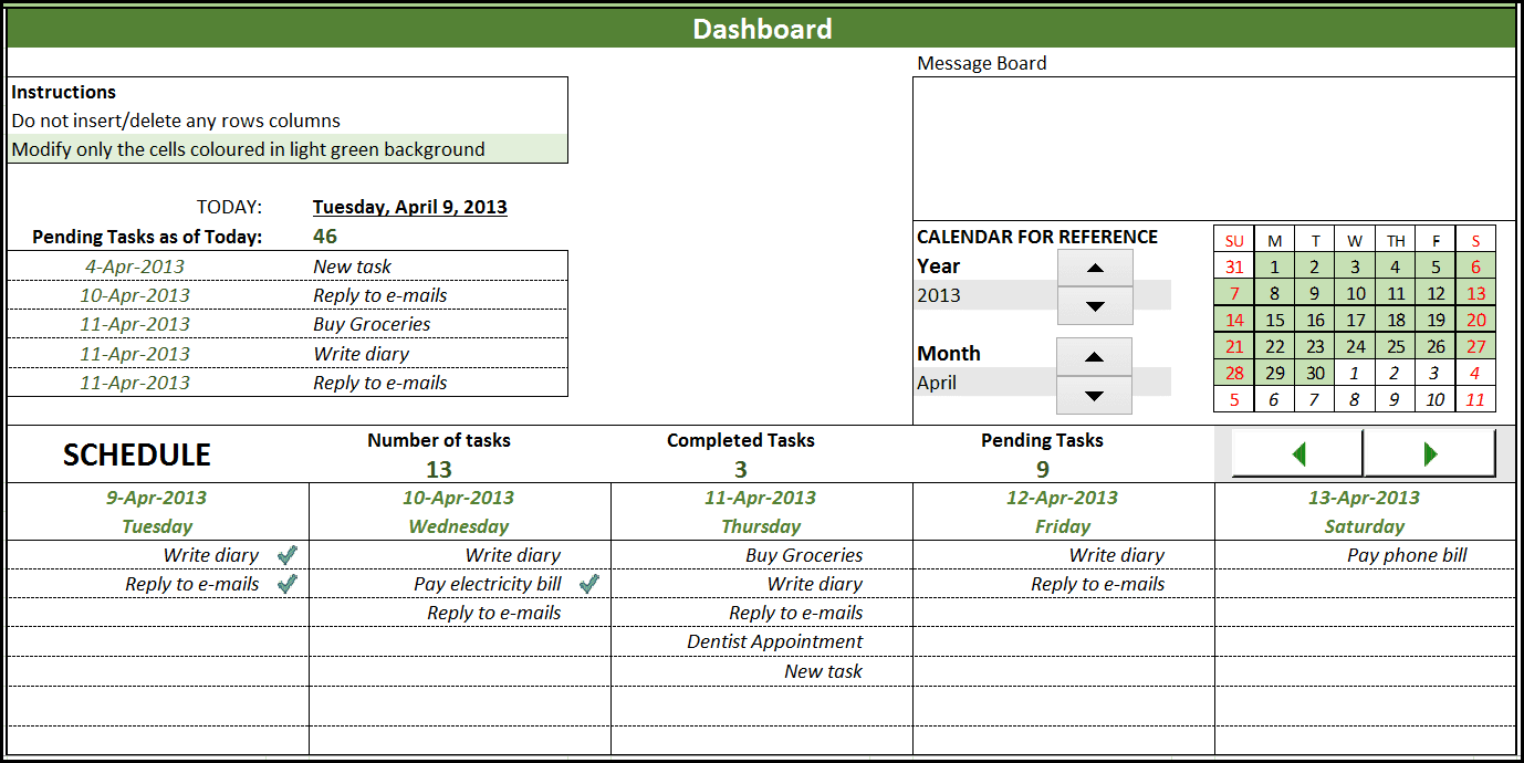 project manager templates excel free