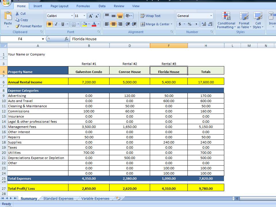 excel spreadsheet expense tracker