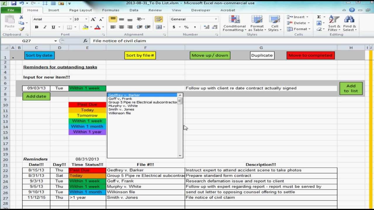 Multiple Project Tracking Template Excel