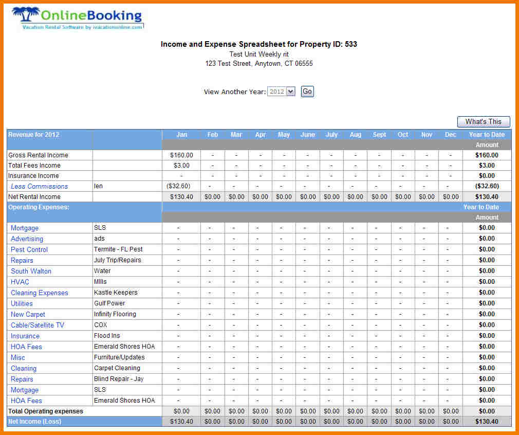 income and expense template free