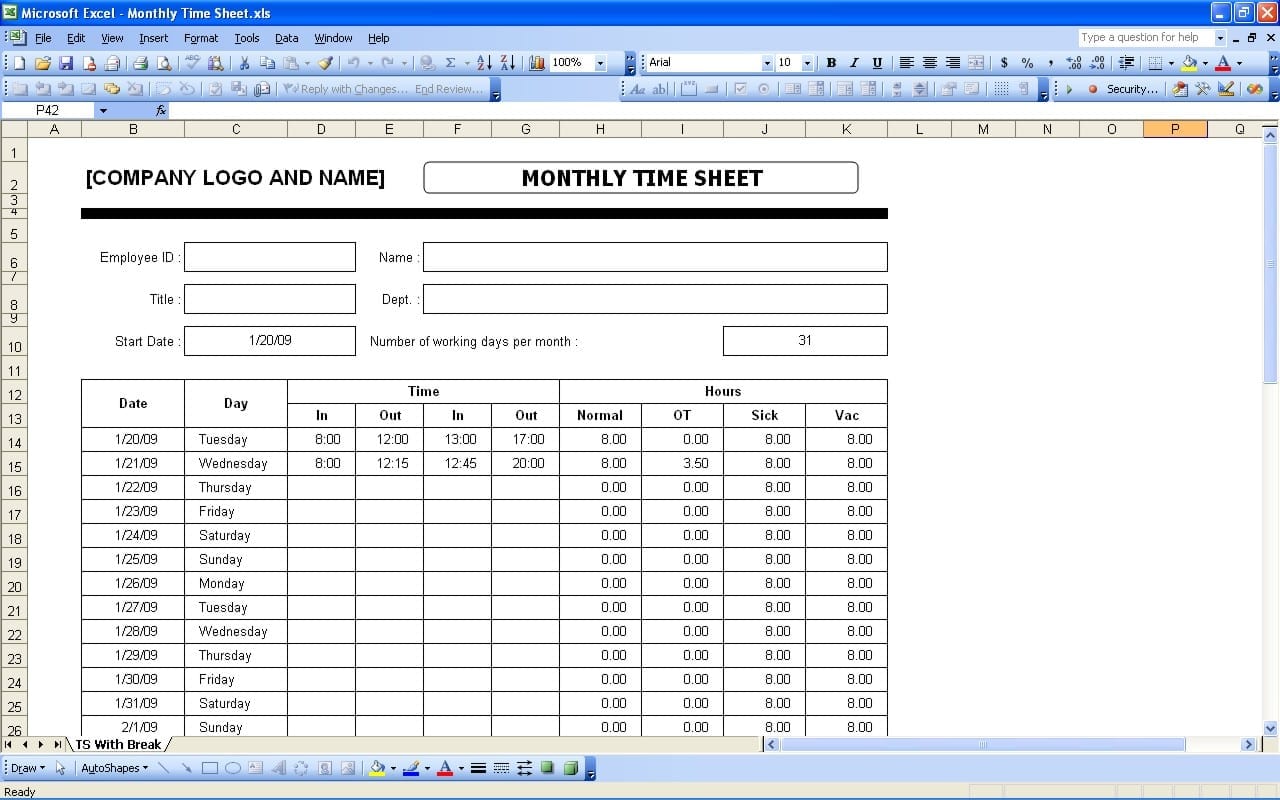 timesheet template templates excel monthly sheet sheets spreadsheet simple biweekly microsoft printable tracking employee timesheets blank worksheet word study weekly